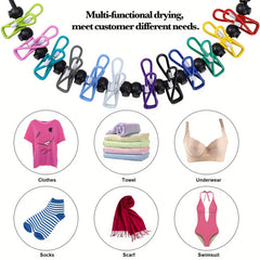 Portable Retractable Clothesline with 12 Clothespins for Indoor Laundry Drying
