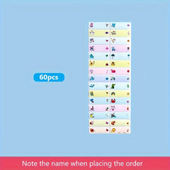 Cartoon Name Stickers - Waterproof & Stain Resistant - 40-180pcs