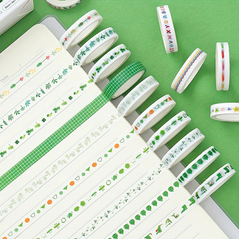 10 Rolls Colorful Washi Tape Set Decorative Stickers