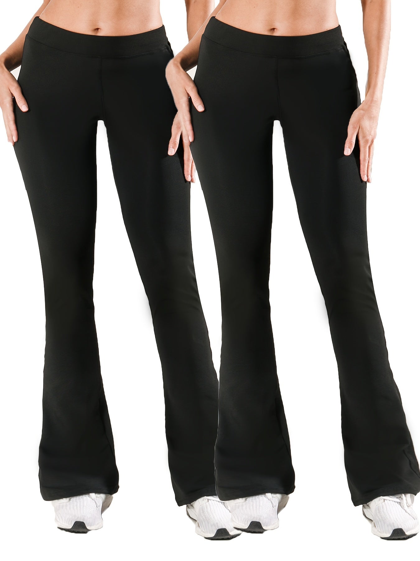 2pcs High Stretch Wide Leg Flared Yoga Pants