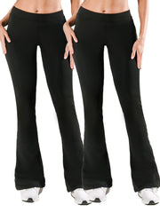 2pcs High Stretch Wide Leg Flared Yoga Pants