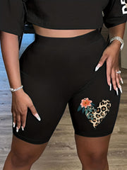 Butterfly Print High Rise Biker Shorts