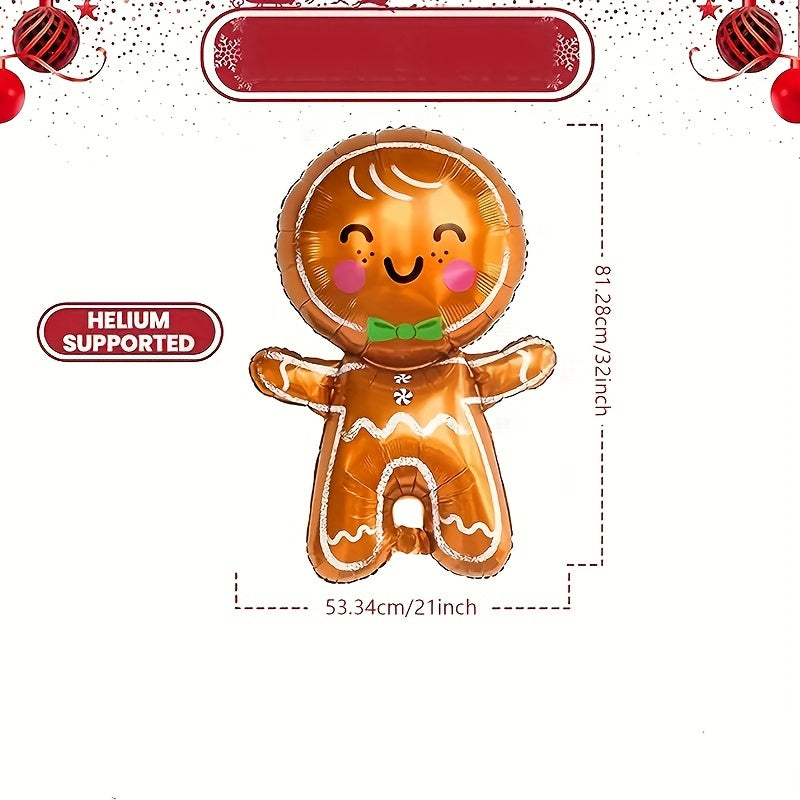 3pcs Gingerbread Man Balloons Christmas Party Decor