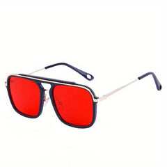Men's Square Frame Vintage Toad Sunglasses Casual Sun Glasses