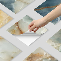 10pcs Colorful Marble Tile Sticker Peel And Stick Home Decoration