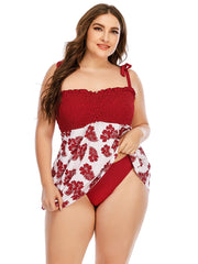 Floral Print Top & Panty Swimsuit Set 2pcs