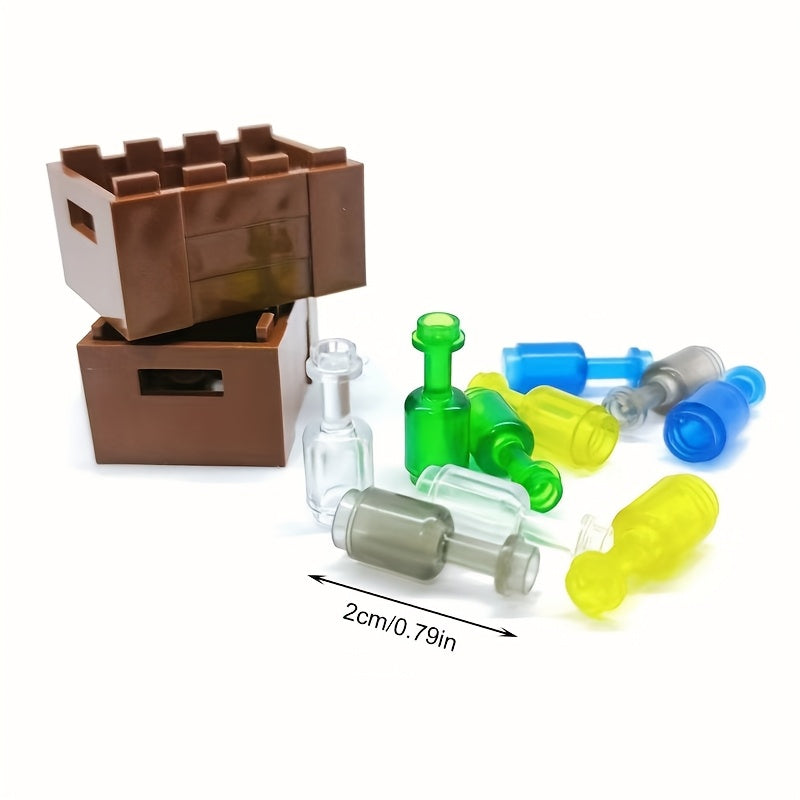 Mini Building Blocks Accessory Set - Bottles & Jars for DIY Scenes
