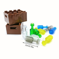 Mini Building Blocks Accessory Set - Bottles & Jars for DIY Scenes