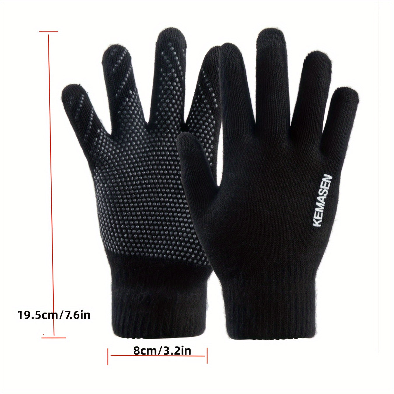Non Slip Touch Screen Warm Knitted Windproof Cycling Full Finger Glove