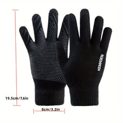 Non Slip Touch Screen Warm Knitted Windproof Cycling Full Finger Glove