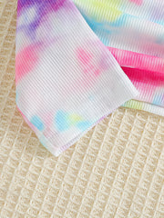 Kid's 2pcs Ribbed Pajamas Tie Dye Loungewear Set