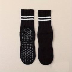 Silicone Yoga Socks Non Slip Striped Sports Socks With Grips