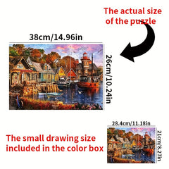 1000pcs Mini Jigsaw Puzzle House Boat Scratch Resistant Waterproof