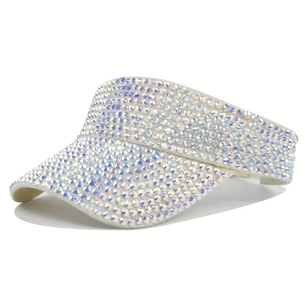 Rhinestone Summer Visor Hat UV Protection Sun Hat