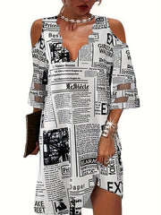 Scallop Trim Half Sleeve Dress for Women