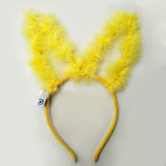 Luminous Feather Headband Halloween Headgear Golden Rabbit Ears Hair Accessories