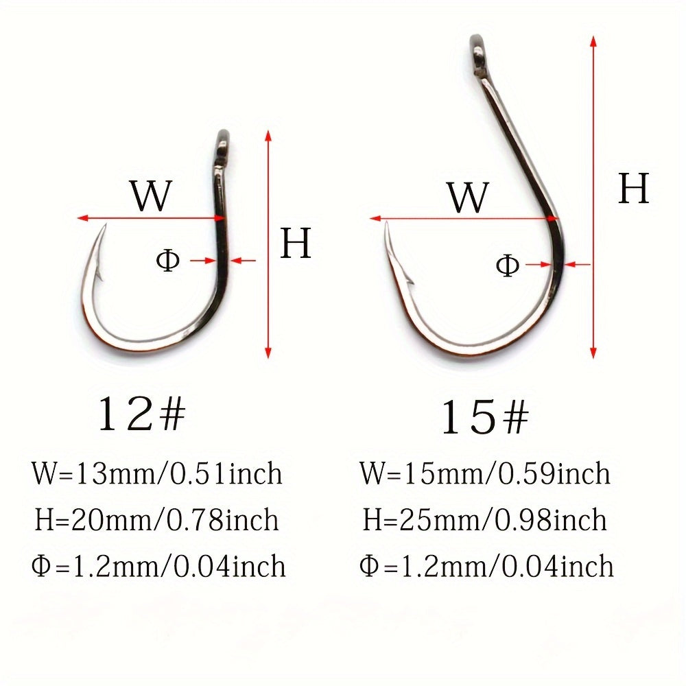 1000pcs High Carbon Steel Fishing Hooks 12 15 Barbed Fishhooks
