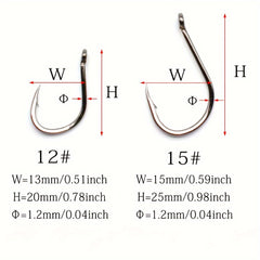 1000pcs High Carbon Steel Fishing Hooks 12 15 Barbed Fishhooks