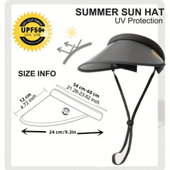 Sun Visor Cap UV UPF 50 Sun Hat Outdoor Travel Beach Hats
