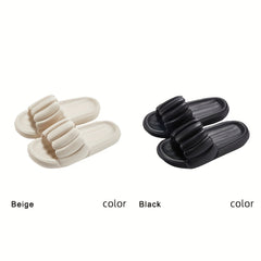 Men's Pumpkin Striped Platform Slides House Slippers