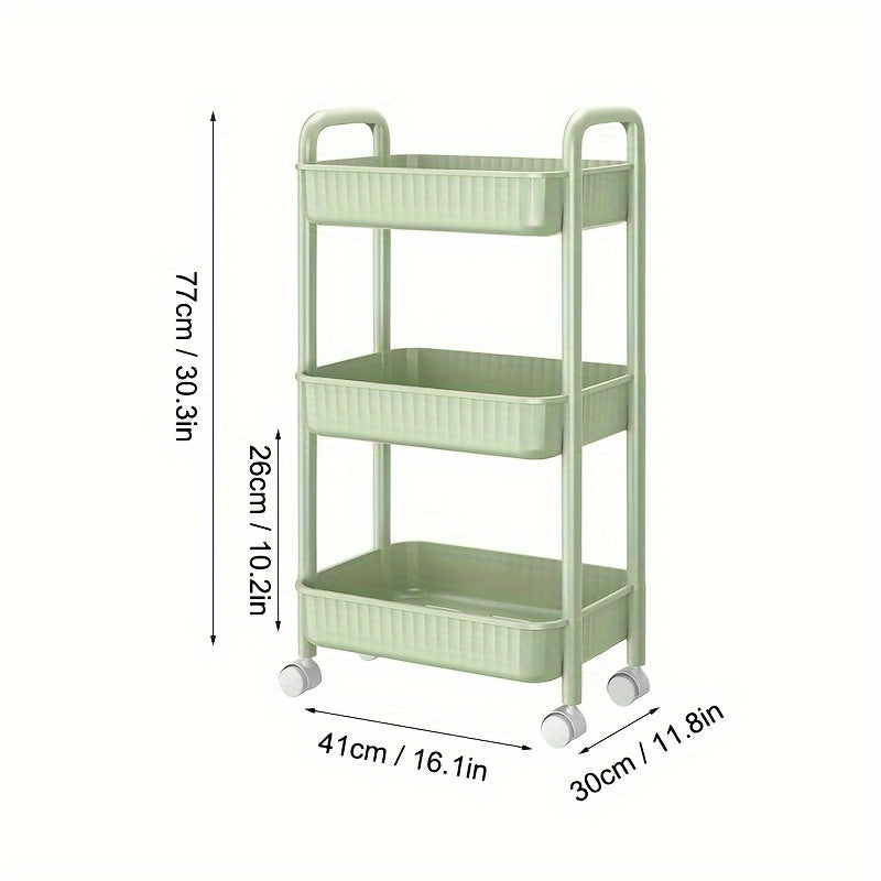 Plastic Three-layer Kitchen Storage Cart