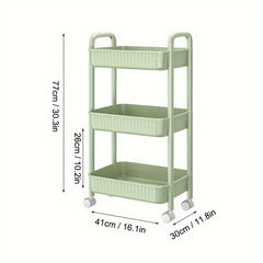 Plastic Three-layer Kitchen Storage Cart