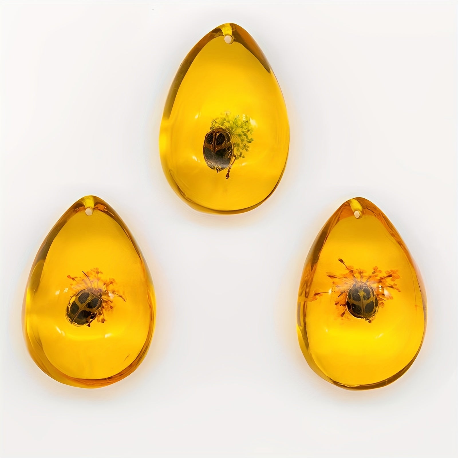 Resin Artificial Amber Pendant Necklace