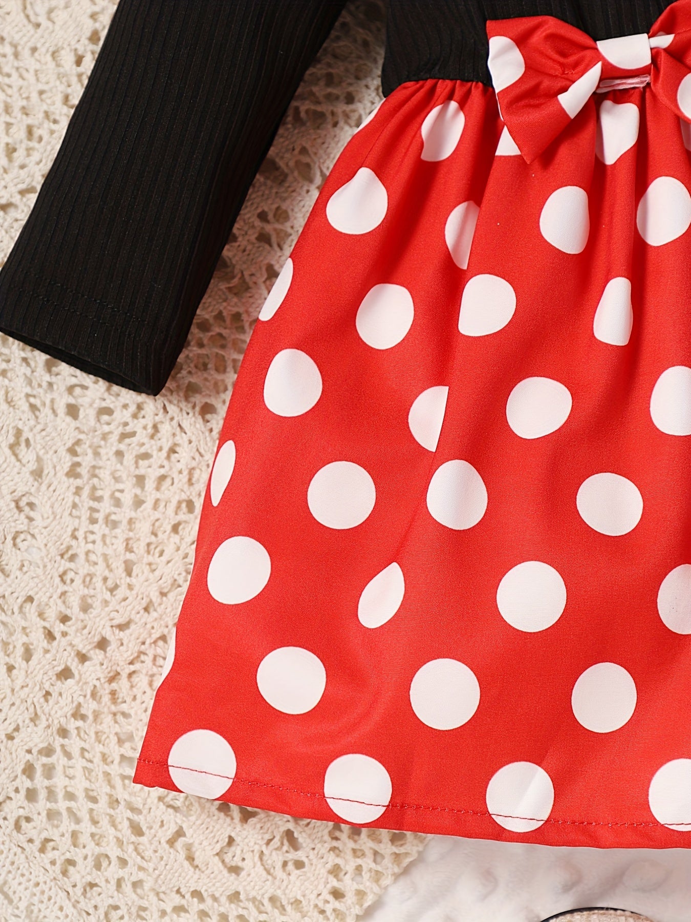 Baby Girls Polka Dot Puffy Dress Long Sleeve Casual