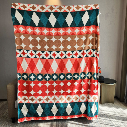 Christmas Pattern Flannel Warm Blanket Soft & Comfortable for Office Sofa Nap