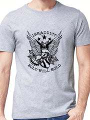 Men's Bold Letter Print T-shirt for Summer