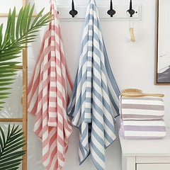 Soft Striped Bath Towel - Quick Drying Absorbent Towel