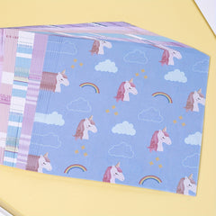 Cartoon Unicorn Origami Paper Kit 50 Sheets Double Sided 15x15cm Arts Crafts