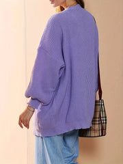 Casual Sweater Women's Plus Knit Cardigan