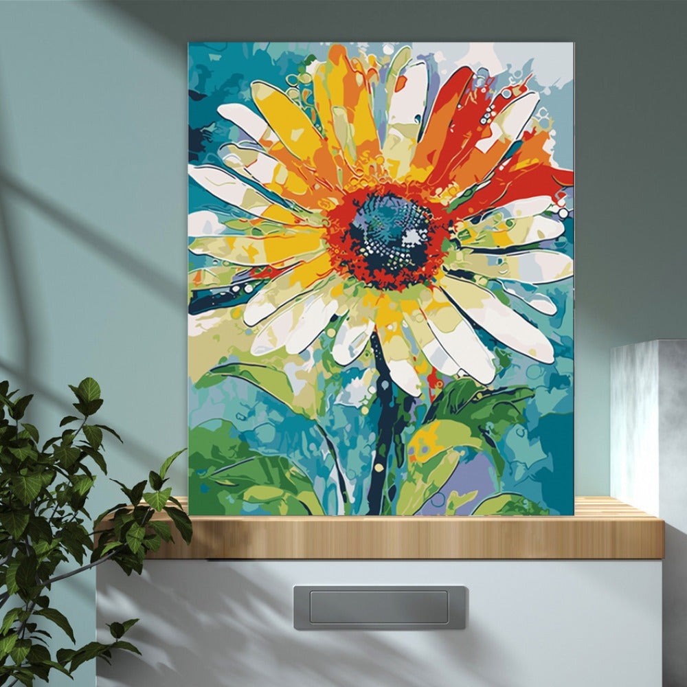 ArtMaster DIY Paint by Numbers Kit for Adults Colorful Daisy Home Wall Art