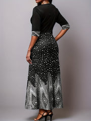 Women's Plus Graphic Print Cut Out Maxi Dress