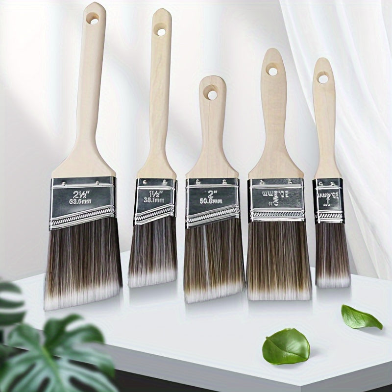 5pc Paint Brushes Set for Wall Cabinet Fence Deck