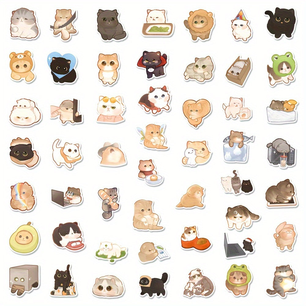 50pcs Cat Series Graffiti Stickers for DIY Decoration