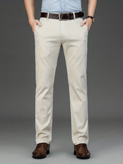 Men's Solid Mid Stretch Dress Pants Spring Summer Business