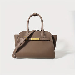 Women's Gray Leather Handbag Professional & Casual Purse