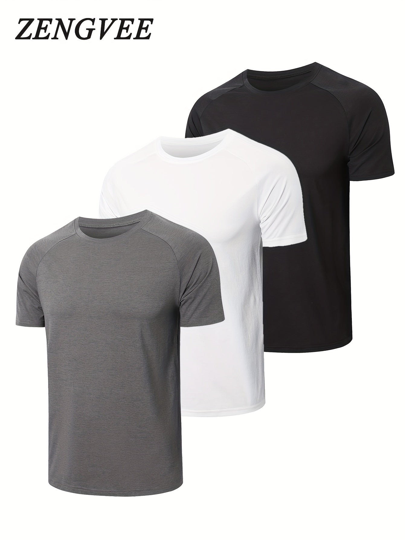 3 Pack Men's Solid Short Sleeve T-shirts