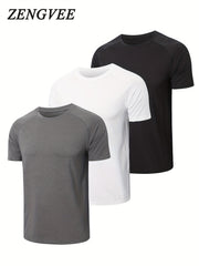 3 Pack Men's Solid Short Sleeve T-shirts