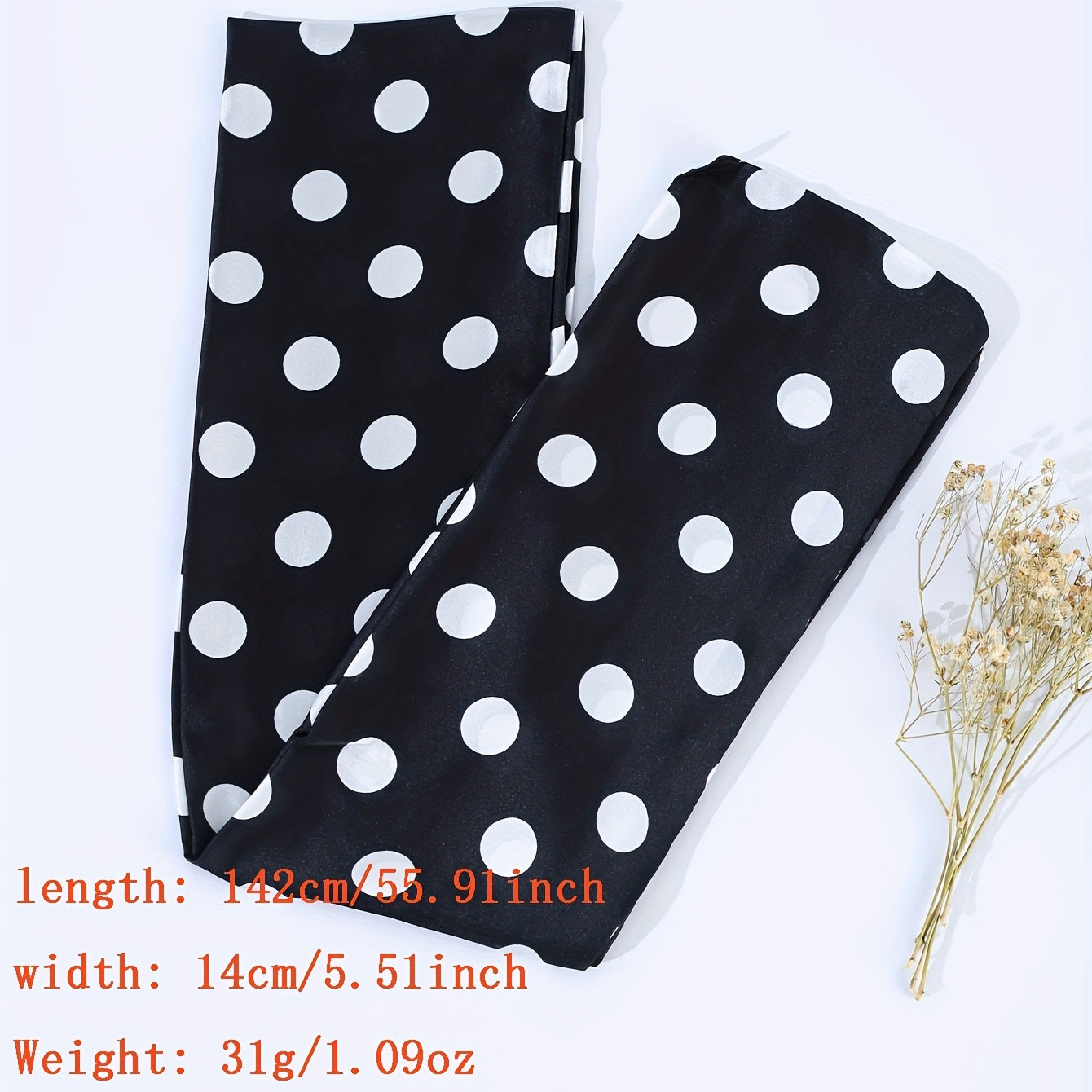 Polka Dot Printed Skinny Scarf Block Long Ribbon Necktie Twilly Scarf