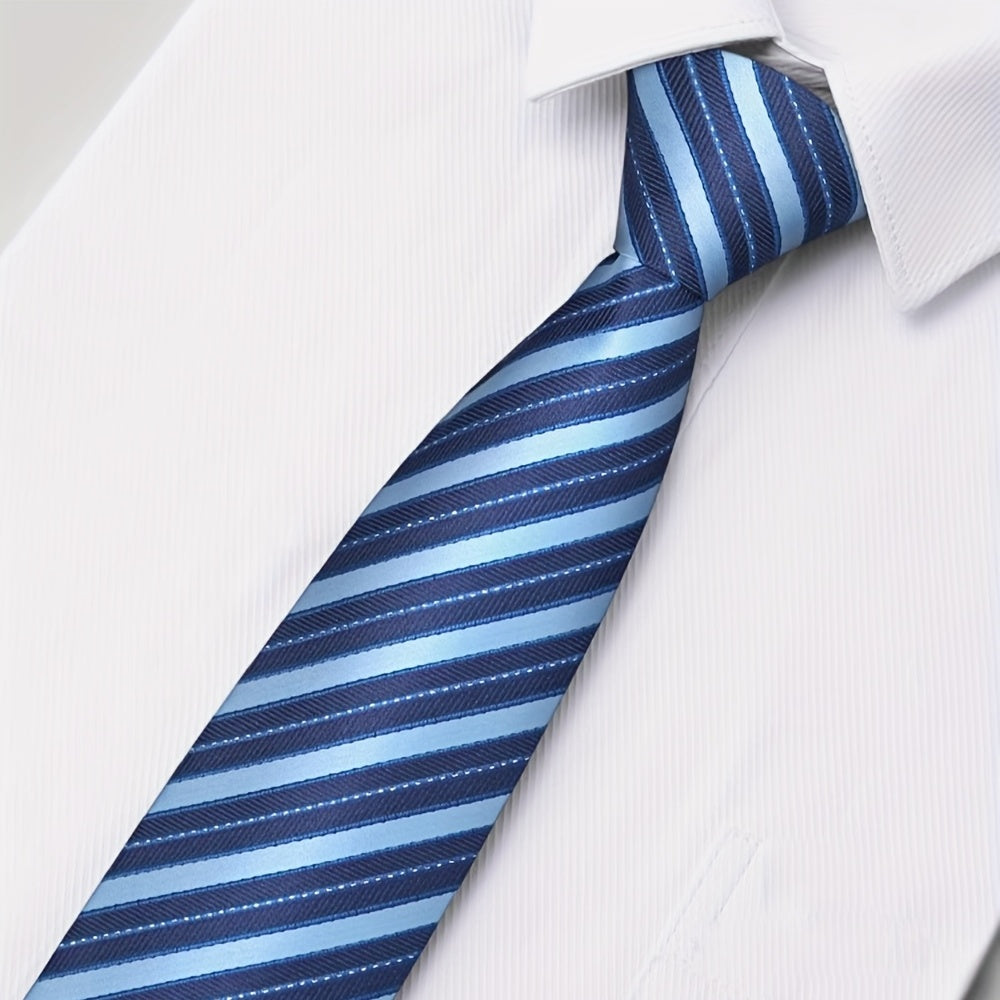 1200 Needles Men's Classic Stripe Neck Ties - Dark Party Gift