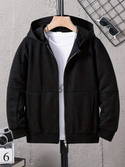 Boys Zip Up Hooded Sweatshirt Long Sleeve Hoodie Gym Sports Jacket