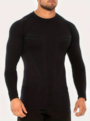 Men's Quick Drying Long Sleeve Shirt - Crew Neck Sweat Absorbing Undershirts