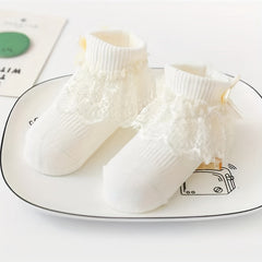 5 Pairs Lace Baby Socks Crystal Silk Transparent Mesh Breathable Princess Socks