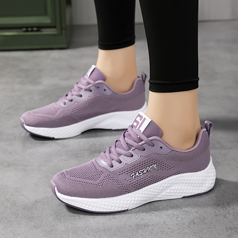 Women's Letter Graphic Mesh Athletic Sneakers Lightweight Running Shoes