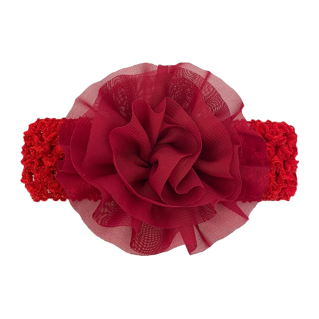 Chiffon Flower Baby Headscarf for 0-2 Year Olds
