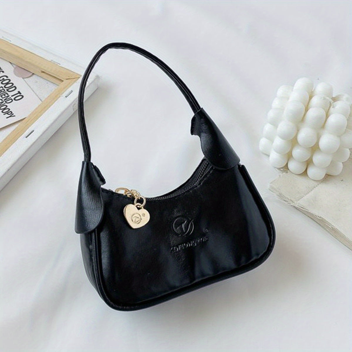 Girls Sweet Princess Handbag Solid Purse Tote Bag Lightweight Shoulder Underarm