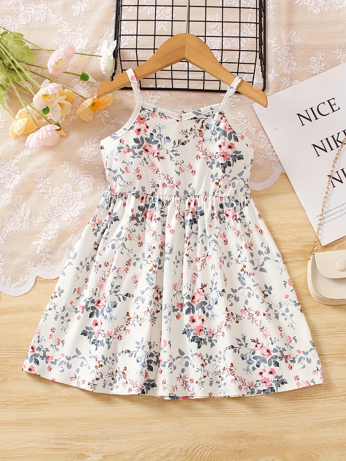 Toddler Girls Flowers Graphic Princess Dress for Party Beach Vacation